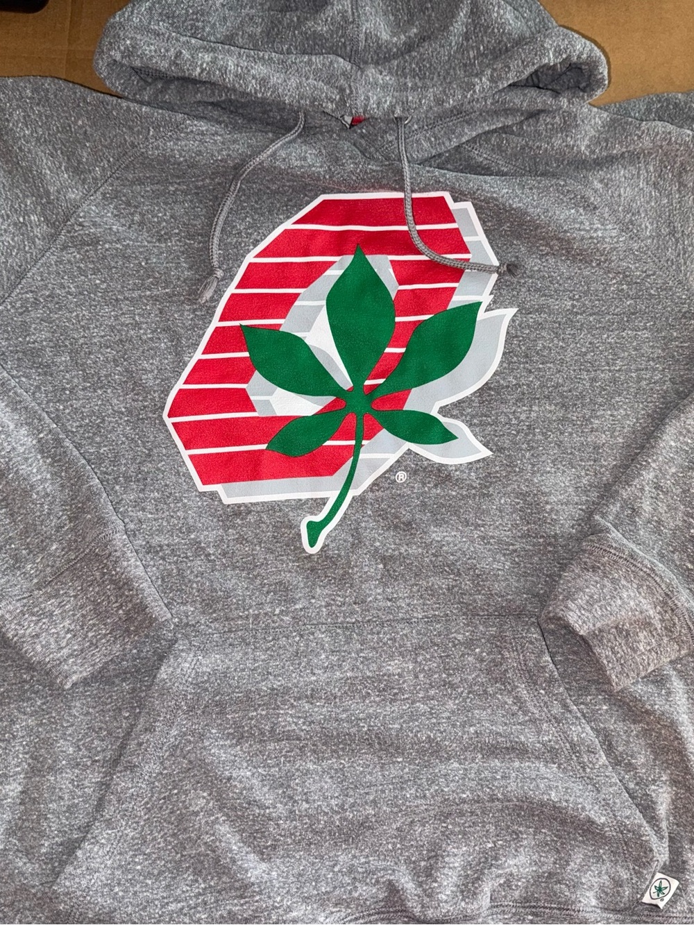 Ohio State Buckeyes OSU Hoodie Men’s MENIUM Retro Block O Logo Gray A27